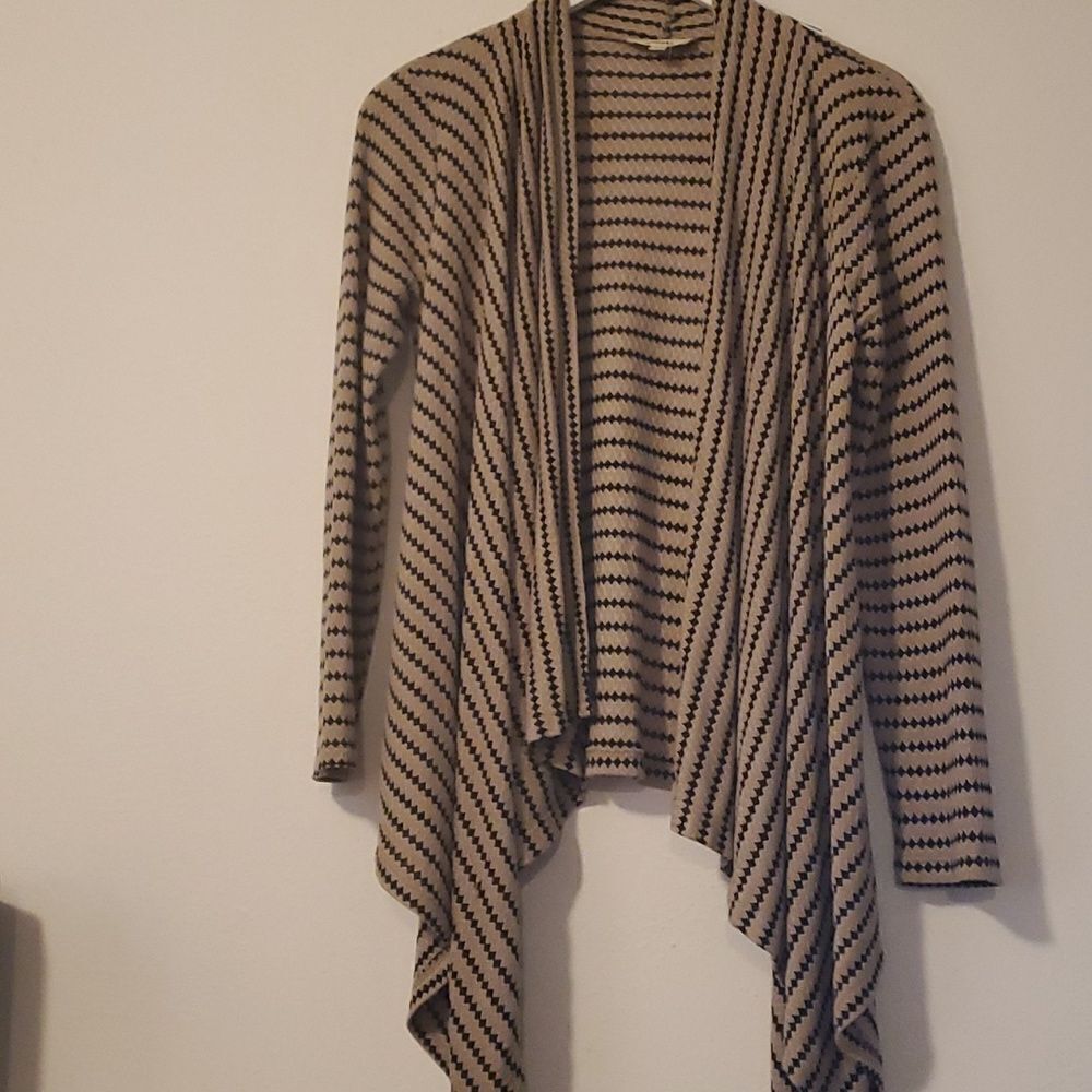 Womens Diamond Striped TMerakhin Cardigan Size S Long Sleeve Casual Flowy